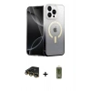 MARSİLYAN™- iPhone 14 Pro Max Kılıf Eksen Minimal Özel Seri - Siyah Joko Magic 5D Hayalet Cam + Raze Metal Kamera Lens - GD