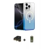 MARSİLYAN™- iPhone 14 Pro Max Kılıf Eksen Minimal Özel Seri - Siyah Joko Magic 5D Hayalet Cam + Raze Metal Kamera Lens - GD