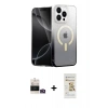 MARSİLYAN™- iPhone 14 Pro Max Kılıf Eksen Minimal Özel Seri - Siyah Mat Seramik Nano Ekran Koruyucu + Bilvis Titan Kamera Lens - GD