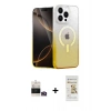 MARSİLYAN™- iPhone 14 Pro Max Kılıf Eksen Minimal Özel Seri - Siyah Mat Seramik Nano Ekran Koruyucu + Bilvis Titan Kamera Lens - GD