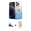 MARSİLYAN™- iPhone 14 Pro Max Kılıf Eksen Minimal Özel Seri - Siyah Mat Seramik Nano Ekran Koruyucu + Bilvis Titan Kamera Lens - GD