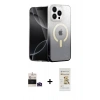 MARSİLYAN™- iPhone 14 Pro Max Kılıf Eksen Minimal Özel Seri - Siyah Mat Seramik Nano Ekran Koruyucu + Bilvis Titan Kamera Lens - DNMR
