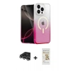 MARSİLYAN™- iPhone 14 Pro Max Kılıf Eksen Minimal Özel Seri - Siyah Mat Seramik Nano Ekran Koruyucu + Raze Metal Kamera Lens - GS