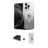 MARSİLYAN™- iPhone 14 Pro Max Kılıf Eksen Minimal Özel Seri - Siyah Mat Seramik Nano Ekran Koruyucu + Raze Metal Kamera Lens - GS