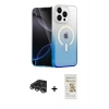 MARSİLYAN™- iPhone 14 Pro Max Kılıf Eksen Minimal Özel Seri - Siyah Mat Seramik Nano Ekran Koruyucu + Raze Metal Kamera Lens - GS