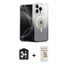 MARSİLYAN™- iPhone 14 Pro Max Kılıf Eksen Minimal Özel Seri - Siyah Mat Seramik Nano Ekran Koruyucu + PVD Metal Kamera Lens - TU