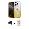 MARSİLYAN™- iPhone 14 Pro Max Kılıf Eksen Minimal Özel Seri - Siyah Mat Seramik Nano Ekran Koruyucu + Raze Metal Kamera Lens - GD