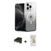 MARSİLYAN™- iPhone 14 Pro Max Kılıf Eksen Minimal Özel Seri - Siyah Mat Seramik Nano Ekran Koruyucu + Raze Metal Kamera Lens - GD