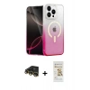 MARSİLYAN™- iPhone 14 Pro Max Kılıf Eksen Minimal Özel Seri - Siyah Mat Seramik Nano Ekran Koruyucu + Raze Metal Kamera Lens - GD