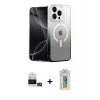 MARSİLYAN™- iPhone 14 Pro Max Kılıf Eksen Minimal Özel Seri - Siyah Polymer Nano Ekran Koruyucu + Bilvis Titan Kamera Lens - GD