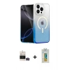 MARSİLYAN™- iPhone 14 Pro Max Kılıf Eksen Minimal Özel Seri - Siyah Polymer Nano Ekran Koruyucu + Bilvis Titan Kamera Lens - GD