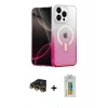 MARSİLYAN™- iPhone 14 Pro Max Kılıf Eksen Minimal Özel Seri - Siyah Polymer Nano Ekran Koruyucu + Gold Raze Metal Kamera Lens