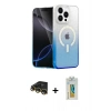 MARSİLYAN™- iPhone 14 Pro Max Kılıf Eksen Minimal Özel Seri - Siyah Polymer Nano Ekran Koruyucu + Gold Raze Metal Kamera Lens