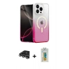 MARSİLYAN™- iPhone 14 Pro Max Kılıf Eksen Minimal Özel Seri - Siyah Polymer Nano Ekran Koruyucu + Gümüş Raze Metal Kamera Lens