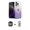 MARSİLYAN™- iPhone 14 Pro Max Kılıf Eksen Minimal Özel Seri - Siyah Polymer Nano Ekran Koruyucu + PVD Metal Kamera Lens - TU