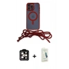 MARSİLYAN™- iPhone 14 Pro Max Kılıf Eksen Özel Seri - Şeffaf Pasifik Cam Ekran Koruyucu + PVD Metal Kamera Lens - TU