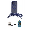 MARSİLYAN™- iPhone 14 Pro Max Kılıf Eksen Özel Seri - Siyah 18D Cam Ekran Koruyucu + Bilvis Titan Kamera Lens - GD