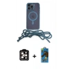 MARSİLYAN™- iPhone 14 Pro Max Kılıf Eksen Özel Seri - Siyah 18D Cam Ekran Koruyucu + PVD Metal Kamera Lens - TU