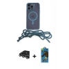 MARSİLYAN™- iPhone 14 Pro Max Kılıf Eksen Özel Seri - Siyah 18D Cam Ekran Koruyucu + Raze Metal Kamera Lens - GS