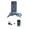 MARSİLYAN™- iPhone 14 Pro Max Kılıf Eksen Özel Seri - Siyah 360 Mat Full Body Arka Koruyucu + Bilvis Titan Kamera Lens - SH