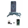 MARSİLYAN™- iPhone 14 Pro Max Kılıf Eksen Özel Seri - Siyah 360 Mat Full Body Arka Koruyucu + Bilvis Titan Kamera Lens - DNMR