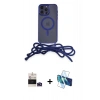 MARSİLYAN™- iPhone 14 Pro Max Kılıf Eksen Özel Seri - Siyah 3D Antistatik Cam Ekran Koruyucu + Bilvis Titan Kamera Lens - DNMR