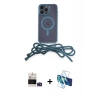 MARSİLYAN™- iPhone 14 Pro Max Kılıf Eksen Özel Seri - Siyah 3D Antistatik Cam Ekran Koruyucu + Bilvis Titan Kamera Lens - DNMR