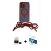 MARSİLYAN™- iPhone 14 Pro Max Kılıf Eksen Özel Seri - Siyah 3D Antistatik Cam Ekran Koruyucu + Siyah Bilvis Titan Kamera Lens