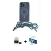 MARSİLYAN™- iPhone 14 Pro Max Kılıf Eksen Özel Seri - Siyah 3D Antistatik Cam Ekran Koruyucu + Siyah Bilvis Titan Kamera Lens