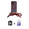 MARSİLYAN™- iPhone 14 Pro Max Kılıf Eksen Özel Seri - Siyah Bilvis 5in1 5D Magic Hayalet Cam Ekran Koruyucu + PVD Metal Kamera Lens - TU