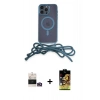 MARSİLYAN™- iPhone 14 Pro Max Kılıf Eksen Özel Seri - Siyah Buffer Cam Ekran Koruyucu + Bilvis Titan Kamera Lens - GD