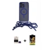 MARSİLYAN™- iPhone 14 Pro Max Kılıf Eksen Özel Seri - Siyah Buffer Cam Ekran Koruyucu + Bilvis Titan Kamera Lens - DNMR