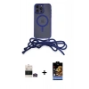 MARSİLYAN™- iPhone 14 Pro Max Kılıf Eksen Özel Seri - Siyah Buffer Hayalet Cam Ekran Koruyucu + Bilvis Titan Kamera Lens - GD