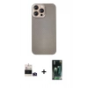 MARSİLYAN™- iPhone 14 Pro Max Kılıf Eksen Prime - Şeffaf 360 Full Body Arka Koruyucu + Derin Mor Bilvis Titan Kamera Lens
