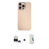 MARSİLYAN™- iPhone 14 Pro Max Kılıf Eksen Prime - Şeffaf Pasifik Cam Ekran Koruyucu + Bilvis Titan Kamera Lens - GS