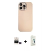 MARSİLYAN™- iPhone 14 Pro Max Kılıf Eksen Prime - Şeffaf Pasifik Cam Ekran Koruyucu + Bilvis Titan Kamera Lens - GD