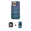 MARSİLYAN™- iPhone 14 Pro Max Kılıf Eksen Prime - Siyah 18D Cam Ekran Koruyucu + PVD Metal Kamera Lens - TU