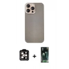 MARSİLYAN™- iPhone 14 Pro Max Kılıf Eksen Prime - Siyah 360 Mat Full Body Arka Koruyucu + PVD Metal Kamera Lens - TU