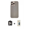 MARSİLYAN™- iPhone 14 Pro Max Kılıf Eksen Prime - Siyah 6D Mat Seramik Hayalet Nano Ekran Koruyucu + PVD Metal Kamera Lens - TU