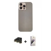 MARSİLYAN™- iPhone 14 Pro Max Kılıf Eksen Prime - Siyah Bilvis 3D Mat Cam Ekran Koruyucu + Raze Metal Kamera Lens - GD