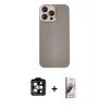 MARSİLYAN™- iPhone 14 Pro Max Kılıf Eksen Prime - Siyah Bilvis 3D Mat Cam Ekran Koruyucu + PVD Metal Kamera Lens - TU