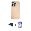 MARSİLYAN™- iPhone 14 Pro Max Kılıf Eksen Prime - Siyah Bilvis 5in1 3D Magic Cam Ekran Koruyucu + Raze Metal Kamera Lens - GS