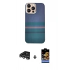 MARSİLYAN™- iPhone 14 Pro Max Kılıf Eksen Prime - Siyah Buffer Hayalet Cam Ekran Koruyucu + Raze Metal Kamera Lens - GS