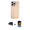 MARSİLYAN™- iPhone 14 Pro Max Kılıf Eksen Prime - Siyah Buffer Hayalet Cam Ekran Koruyucu + Raze Metal Kamera Lens - GS