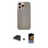 MARSİLYAN™- iPhone 14 Pro Max Kılıf Eksen Prime - Siyah Buffer Hayalet Cam Ekran Koruyucu + Raze Metal Kamera Lens - GD