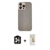 MARSİLYAN™- iPhone 14 Pro Max Kılıf Eksen Prime - Siyah Mat Seramik Nano Ekran Koruyucu + Turuncu PVD Metal Kamera Lens