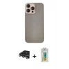 MARSİLYAN™- iPhone 14 Pro Max Kılıf Eksen Prime - Siyah Polymer Nano Ekran Koruyucu + Raze Metal Kamera Lens - GS