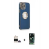 MARSİLYAN™- iPhone 14 Pro Max Kılıf İz Form Serisi - Şeffaf 360 Full Body Arka Koruyucu + Bilvis Titan Kamera Lens - GD