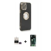 MARSİLYAN™- iPhone 14 Pro Max Kılıf İz Form Serisi - Şeffaf 360 Full Body Arka Koruyucu + Bilvis Titan Kamera Lens - GD