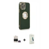 MARSİLYAN™- iPhone 14 Pro Max Kılıf İz Form Serisi - Şeffaf Pasifik Cam Ekran Koruyucu + Bilvis Titan Kamera Lens - GD